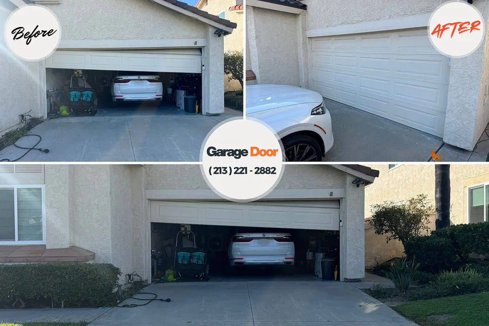 Before and after: garage door repair Stansbury Park, UT